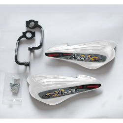 ACCEL OSŁONY RĄK (HANDBARY) Z MOCOWANIEM ALUMINIOWYM MX (22+28MM) (ALU-CZARNY, PLASTIK-BIAŁY)