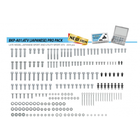 ACCEL 2023/04 KOMPLET ŚRUB, NAKRĘTEK, PODKŁADEK, KOŁKÓW I ZAWLECZEK DO QUADÓW/ATV JAPOŃSKICH