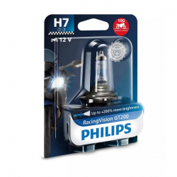PHILIPS ŻARÓWKA MOTOCYKLOWA H7 12V 55W RACING VISION MOTO +200% (EFEKT INTENSYWNEJ BIELI - ODPORNA NA WIBRACJE - HOMOLOGACJA)