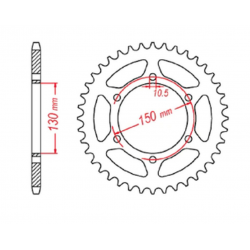 MTX PARTS 2023/03 ZĘBATKA TYLNA 236 46 HONDA NX 650 '95-'01, YAMAHA XJ 6 '09-'15 (JTR305.46)* (ŁAŃC. 520) - PATRZ RÓWNIEŻ 430946