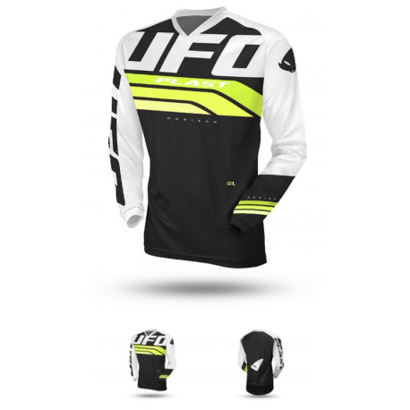 UFO 2023/07 KOSZULKA HORIZON JERSEY CROSS KOLOR CZARNY BIAŁY ŻÓŁTY FLUO ROZMIAR XXXL - UFO KOLEKCJA 2024