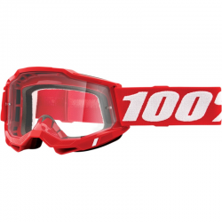 100 PROCENT (2023) FA20 ACCURI 2 GOGGLE RED - CLEAR LENS GOGLE ACCURI 2 KOLOR CZERWONY SZYBKA PRZEŹROCZYSTA