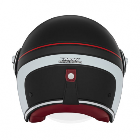 NOX PREMIUM KASK OTWARTY JET HERITAGE LINE KOLOR CZARNY MAT/CZERWONY/BIAŁY ROZMIAR M
