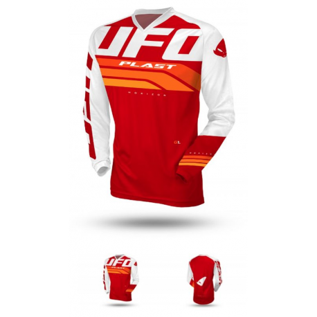 UFO 2024/04 KOSZULKA HORIZON JERSEY CROSS KOLOR CZERWONY/BIAŁY ROZMIAR XXXL - KOLEKCJA 2024