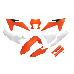 UFO KOMPLET PLASTIKÓW Z OSŁONAMI TELESKOPÓW (AMORTYZATORÓW) KTM EXC 150 / 250 / 300 '24, EXC-F 250 / 350 / 450 / 500 '24 KOLOR O