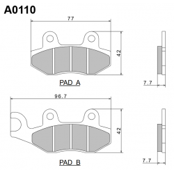 NISSIN KLOCKI HAMULCOWE KH135 / KH214 PREMIUM SEMI-METALLIC (SPIEK METALICZNY) (ECE R90) (MADE IN JAPAN) (2P-211NS)
