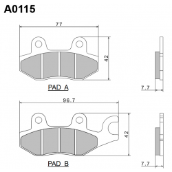 NISSIN KLOCKI HAMULCOWE KH165 / KH215 PREMIUM SEMI-METALLIC (SPIEK METALICZNY) (ECE R90) (MADE IN JAPAN) (2P-212NS)