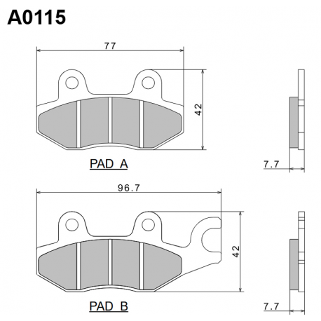 NISSIN KLOCKI HAMULCOWE KH165 / KH215 PREMIUM SEMI-METALLIC (SPIEK METALICZNY) (ECE R90) (MADE IN JAPAN) (2P-212NS)