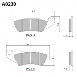 NISSIN KLOCKI HAMULCOWE KH185 / KH389 PREMIUM SEMI-METALLIC (SPIEK METALICZNY) (ECE R90) (MADE IN JAPAN) (2P-225NS)