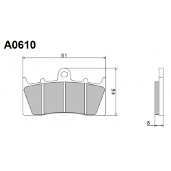 NISSIN KLOCKI HAMULCOWE KH613 PREMIUM SEMI-METALLIC (SPIEK METALICZNY) (ECE R90) (MADE IN JAPAN) (2P-268NS)