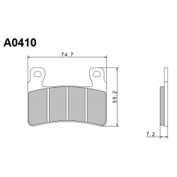 NISSIN KLOCKI HAMULCOWE KH265 / KH296 PREMIUM SEMI-METALLIC (SPIEK METALICZNY) (ECE R90) (MADE IN JAPAN) (2P-245NS)