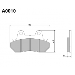 NISSIN KLOCKI HAMULCOWE KH69/2 PREMIUM SEMI-METALLIC (SPIEK METALICZNY) (ECE R90) (MADE IN JAPAN) (2P-242NS)