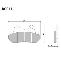 NISSIN KLOCKI HAMULCOWE KH69 PREMIUM SEMI-METALLIC (SPIEK METALICZNY) (ECE R90) (MADE IN JAPAN) (2P-201NS)