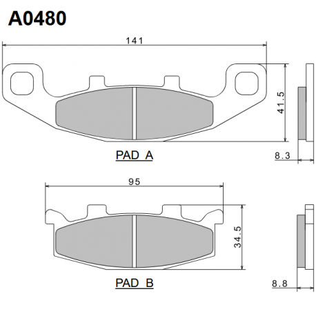 NISSIN KLOCKI HAMULCOWE KH129 PREMIUM SEMI-METALLIC (SPIEK METALICZNY) (ECE R90) (MADE IN JAPAN) (2P-252NS)