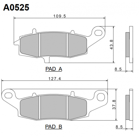 NISSIN KLOCKI HAMULCOWE KH231 PREMIUM SEMI-METALLIC (SPIEK METALICZNY) (ECE R90) (MADE IN JAPAN) (2P-257NS)