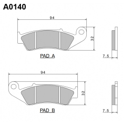 NISSIN KLOCKI HAMULCOWE KH125 PREMIUM SEMI-METALLIC (SPIEK METALICZNY) (ECE R90) (MADE IN JAPAN) (2P-215GS)