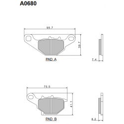 NISSIN KLOCKI HAMULCOWE KH230 / KH396 PREMIUM SEMI-METALLIC (SPIEK METALICZNY) (ECE R90) (MADE IN JAPAN) (2P-279NS)