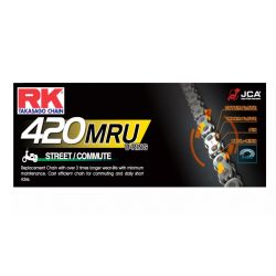 RK, řetěz 420MRU-142 (U-RING), spojka v balení, barva neutral