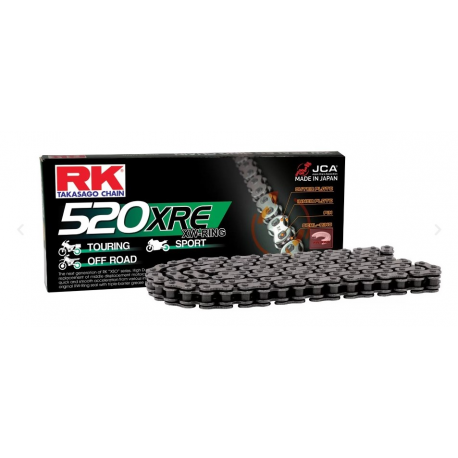 RK ŁAŃCUCH NAPĘDOWY 520XRE-110 (XW-RING) ZAKUWKA (CLF) W ZESTAWIE KOLOR STANDARD (POJEMNOŚĆ: DO 800 CCM) (36,5 KN)