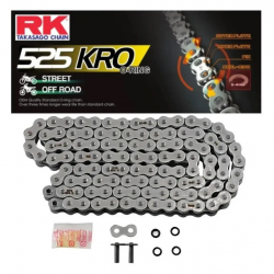 RK, řetěz 525KRO-124 (O-RING), nýtovací spojka v balení, barva neutral