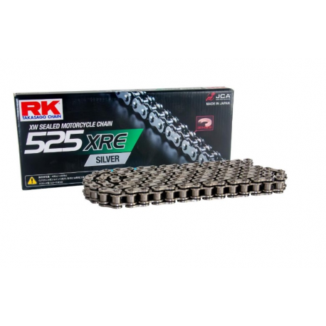 RK ŁAŃCUCH NAPĘDOWY 525XRE-124 (XW-RING) ZAKUWKA (CLF) W ZESTAWIE KOLOR STANDARD (POJEMNOŚĆ: DO 1000 CCM) (42 KN)