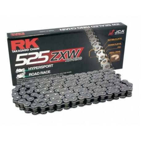 RK ŁAŃCUCH NAPĘDOWY 525ZXW-120 (XW-RING) ZAKUWKA (CLF) W ZESTAWIE KOLOR STANDARD (POJEMNOŚĆ: DO 1300 CCM) (46,4 KN)