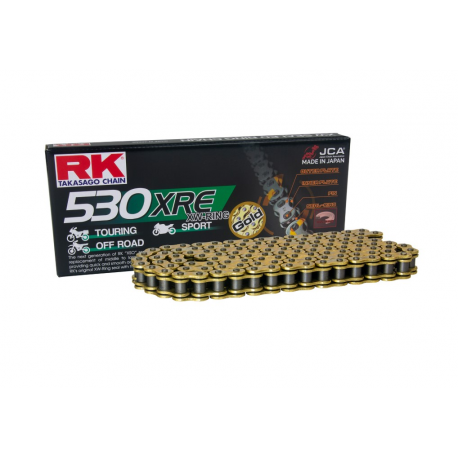RK ŁAŃCUCH NAPĘDOWY GB530XRE-112 (XW-RING) ZAKUWKA (CLF) W ZESTAWIE KOLOR ZŁOTY (POJEMNOŚĆ: DO 1400 CCM) (44 KN)