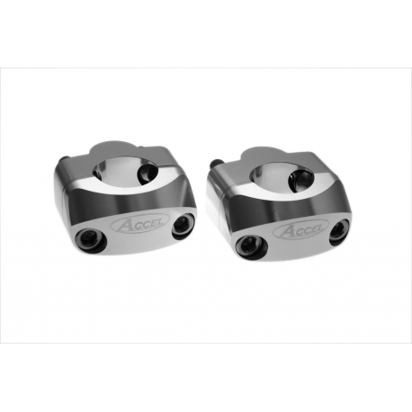 ACCEL MOCOWANIE KIEROWNICY (DÓŁ-22,2/GÓRA-22,2MM) WYS. 20MM KOLOR SREBRNY