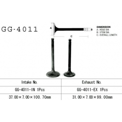 Vesrah, sací ventil, Kawasaki KLF/KVF 300 '86-'02, BJ 250 '94-'06, KLR 250 '80-'84 (1ks na motor) (OEM: 12004-1006,12004-1123