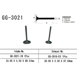 Vesrah x, sací ventil, Suzuki DR 650 SE '96-'09, XF650, LTF 300 KING QUAD '91-'02 (OEM: 12911-19B00) (1ks.)