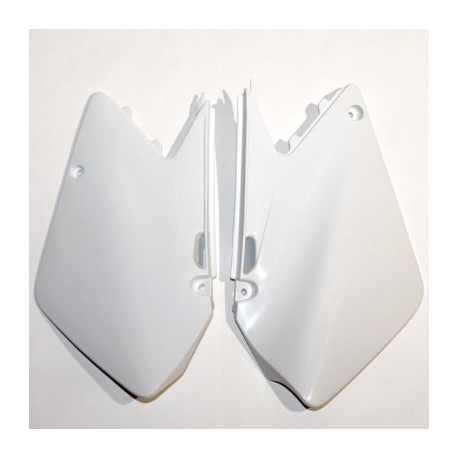 UFO x, podsedlové tabulky, Suzuki RM 125/250 '03-'05 bílá barva