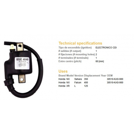 DZE CEWKOMODUŁ HONDA NX 350 SAHARA NX 400 FALCON XR 125L (WSZYSTKIE ROCZNIKI) (OEM 30510-KAS-900)