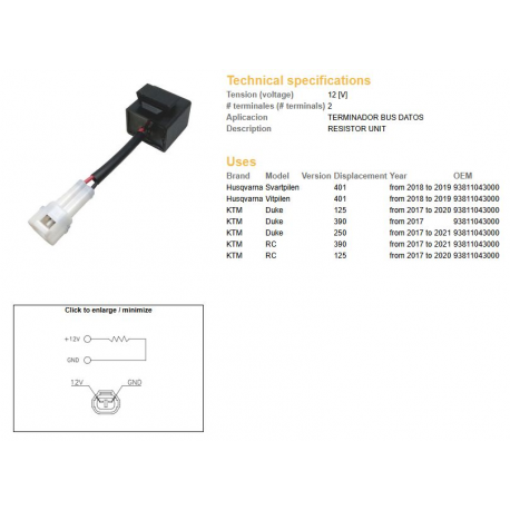 DZE PRZEKAŹNIK KTM 125 DUKE '17-'20 250 DUKE '17-'21 390 DUKE '17- RC 125/390 '17-'21 HUSQVQRNA 401 SVARTPILEN '18-'19 401 VITPI