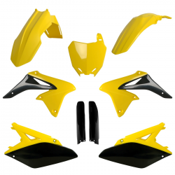 POLISPORT KOMPLET PLASTIKÓW (FULL KIT) SUZUKI RMZ 250 '10-'18 W ZESTAWIE TABLICA PRZEDNIA (8659300001) I OSŁONY AMORTYZARORÓW (8
