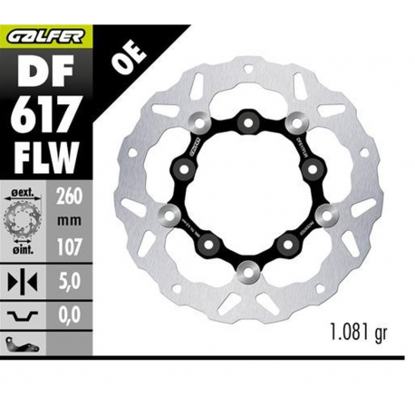 GALFER TARCZA HAMULCOWA PRZÓD KTM 890SMT '23-'25 (WAVE FLOATING) (260X107X5MM)