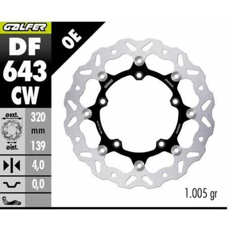 GALFER TARCZA HAMULCOWA PRZÓD KOVE 800X PRO '23-'25 (WAVE FLOATING) (320X139X4MM)