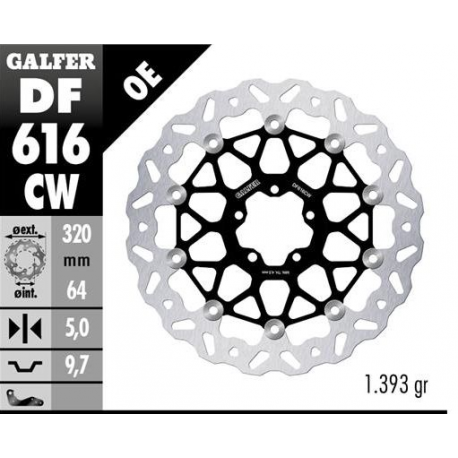 GALFER TARCZA HAMULCOWA PRZÓD KTM 890SMT '23-'25 (WAVE FLOATING) (320X64X5MM)