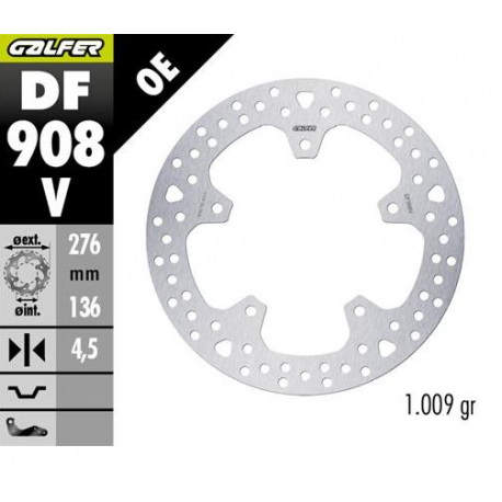 GALFER TARCZA HAMULCOWA TYŁ BMW R 1300GS ADVENTURE '23-'25 (ROUND DISC) (310X181X4.5MM)