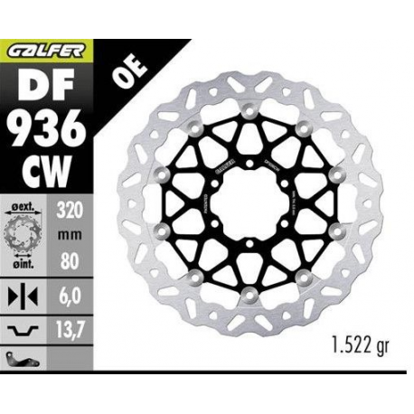 GALFER TARCZA HAMULCOWA PRZÓD BMW M 1000R '23- M 1000RR '21- M 1000XR '24- S 1000R '21- S 1000RR '19- S 1000XR '20- (WAVE FLOATI