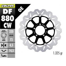 GALFER TARCZA HAMULCOWA PRZÓD DUCATI 749/848/899/959/999 '03- MONSTER 1100 '09 PANIGALE V2 955 '21- (WAVE FLOATING) (320X72X4,5M