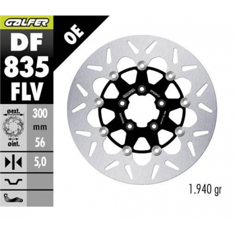 GALFER TARCZA HAMULCOWA PRZÓD HARLEY-DAVIDSON (300X56X5) PŁYWAJĄCA (ROUND FLOATING)