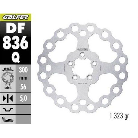 GALFER TARCZA HAMULCOWA TYŁ HARLEY-DAVIDSON (300X56X5) (QUBIQ)
