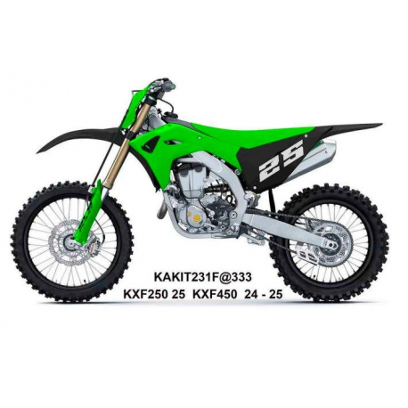 UFO 2025/04 KOMPLET PLASTIKÓW (FULL KIT) Z OSŁONAMI TELESKOPÓW (AMORTYZATORÓW) KAWASAKI KXF 250 '25-, KXF 450 '24-'25 KOLOR ZIEL