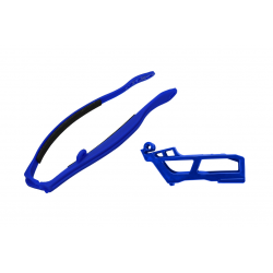 UFO KOMPLET ŚLIZG + PROWADNICA ŁAŃCUCHA YAMAHA YZF 450 '23-'25, YZF 250 '24-'25 KOLOR NIEBIESKI (YA04898089 + YA04806089)