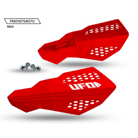UFO 2025/12 OSŁONY RĄK (HANDBARY) HORUS KOLOR CZERWONY (LISTKI - POTRZEBNE MOCOWANIE PM01669, PM01665, PM01666 LUB PM01667)