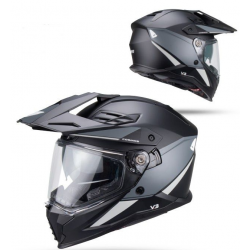 UFO 2026/01 KASK COSMOS OFFROAD / DUAL / TOURER / CROSSOVER Z SZYBĄ, DASZKIEM I BLENDĄ PRZECIWSŁONECZNĄ KOLOR CZARNY/SZARY ROZMI