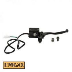 Emgo, kompletní brzdová pumpa (14mm) s brzdovým spínačem, držákem zrcátka 10mm