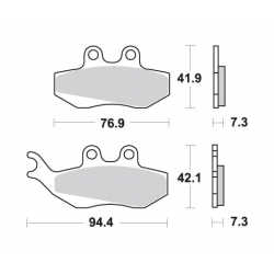 SBS KLOCKI HAMULCOWE KH194 STREET CERAMIC KOLOR CZARNY DEDYKOWANY DO YAMAHA DT50 PIAGGIO VESPA 125 APRILIA RX 90 120HF