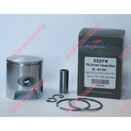 VERTEX TŁOK POLINI, MINARELLI, YAMAHA 47,75MM SWORZEŃ 10MM (PIERŚCIENIE 53012004780 X 1 SZT.)