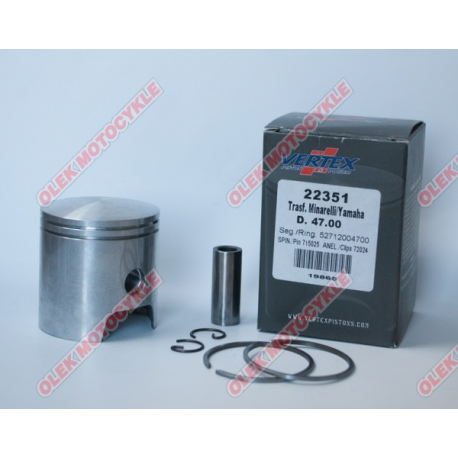 VERTEX TŁOK MALOSSI (MINARELLI, YAMAHA) (47,80MM +0,80) SWORZEŃ 10MM (PIERŚCIENIE 52712004780 X 2)